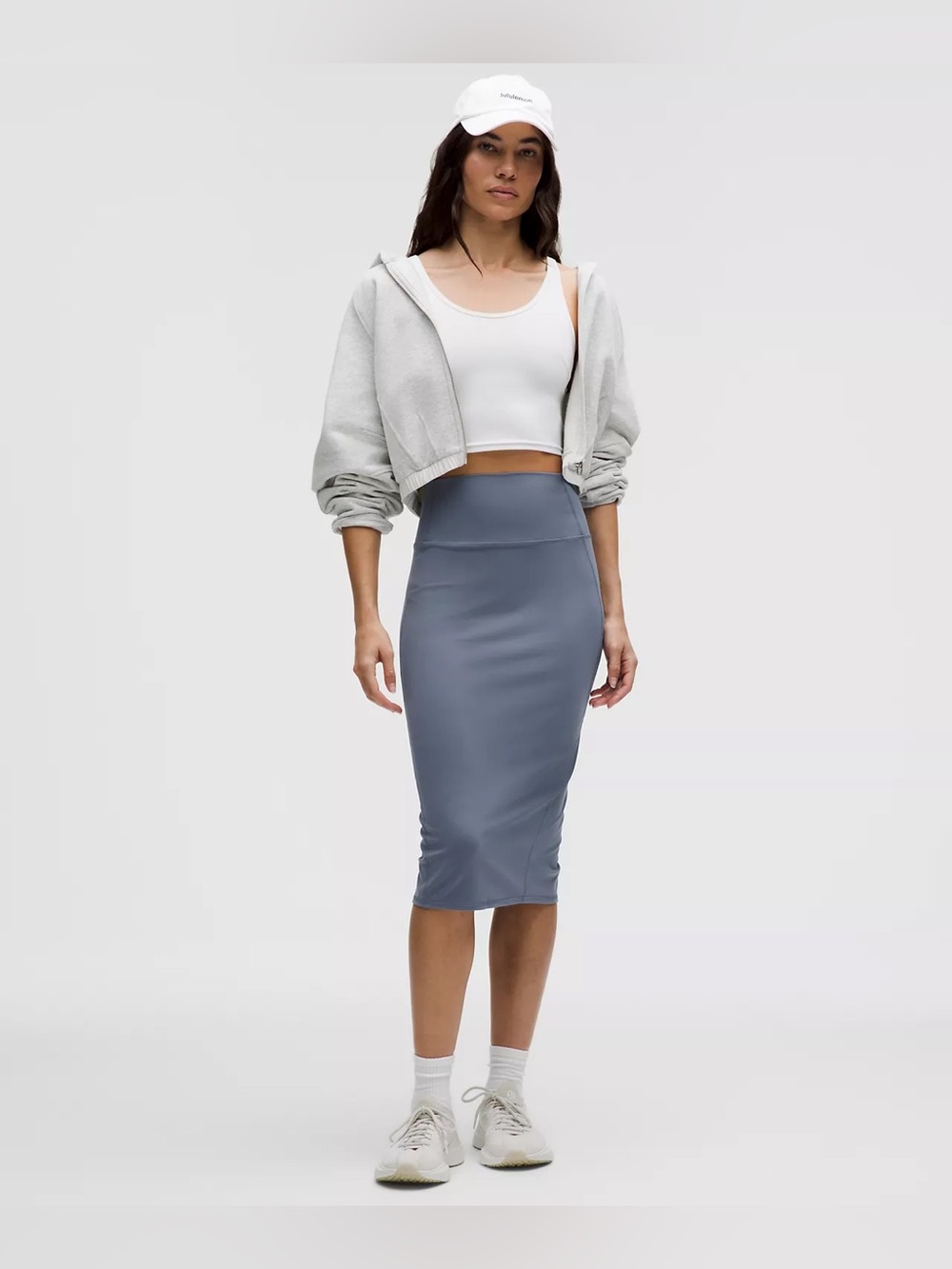 lululemon Nulu Slim-fit High-Rise Midi Pencil Skirt in Slate Blue